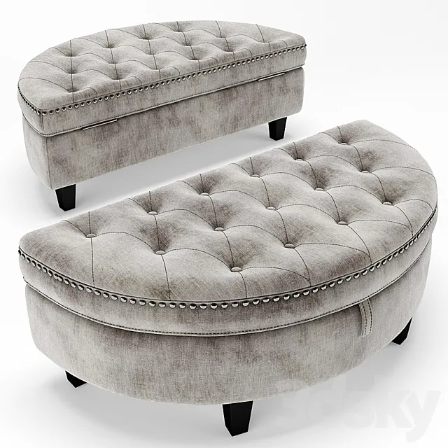 Baldy Tufted Storage Ottoman (re-casting) 3DS Max Model