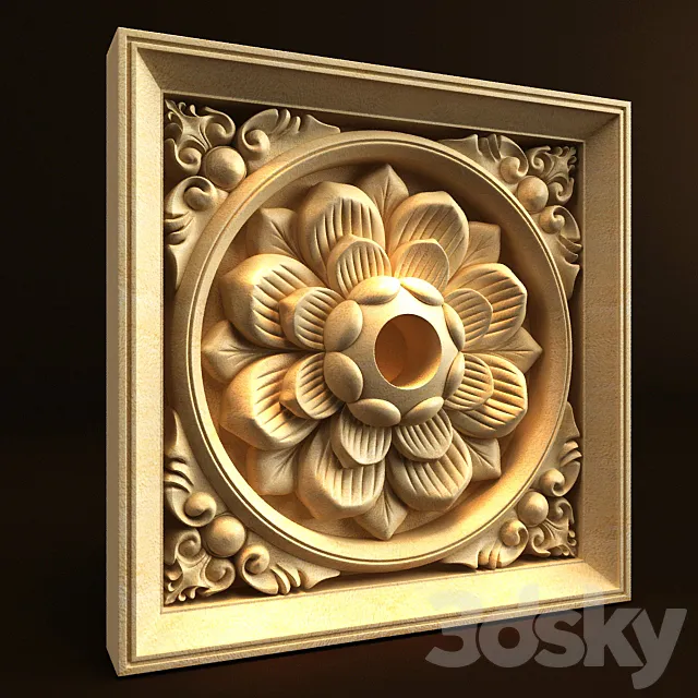 Bali Carving ornament 015 3DS Max Model