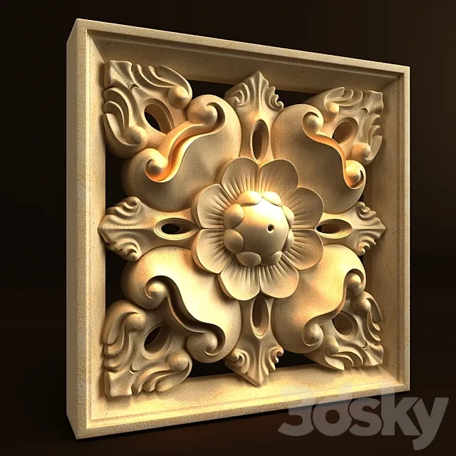 Bali Carving ornament 016 3ds Max