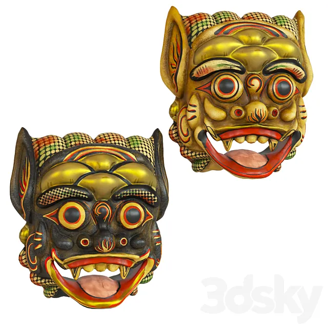 Balinese barong mask 3ds Max
