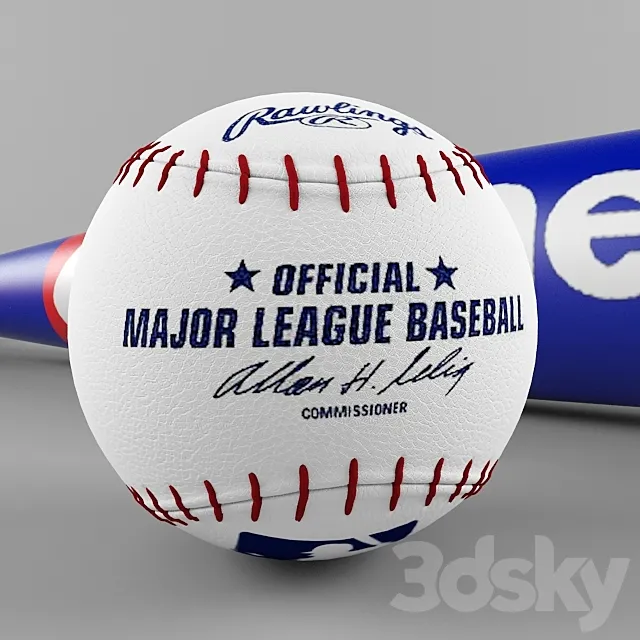 ball et batte de baseball 3DS Max Model