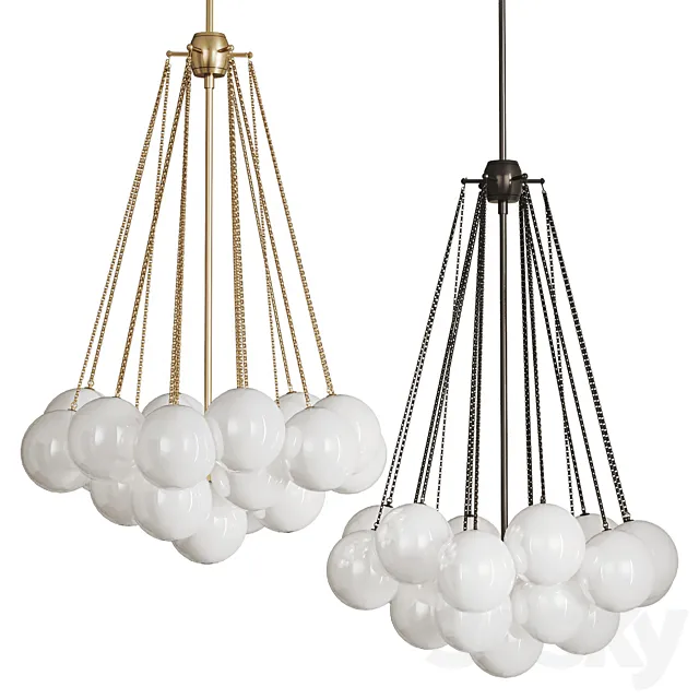Ball shaped pendant chandelier AGDA 3DS Max Model