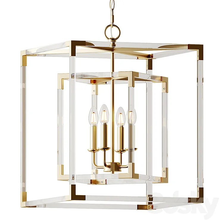 Ballard Designs Phoebe Acrylic Chandelier 3DS Max Model