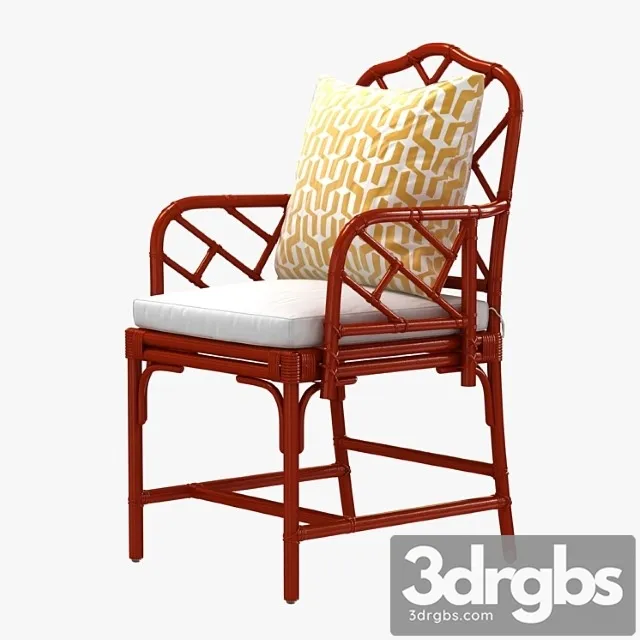 Ballard macau arm chair in deep coral 2 3dsmax Download