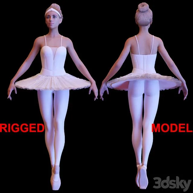 Ballerina with a skeleton 3dsMax Model