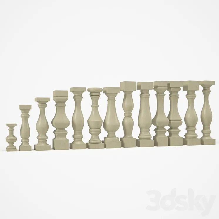 balusters set 3DS Max