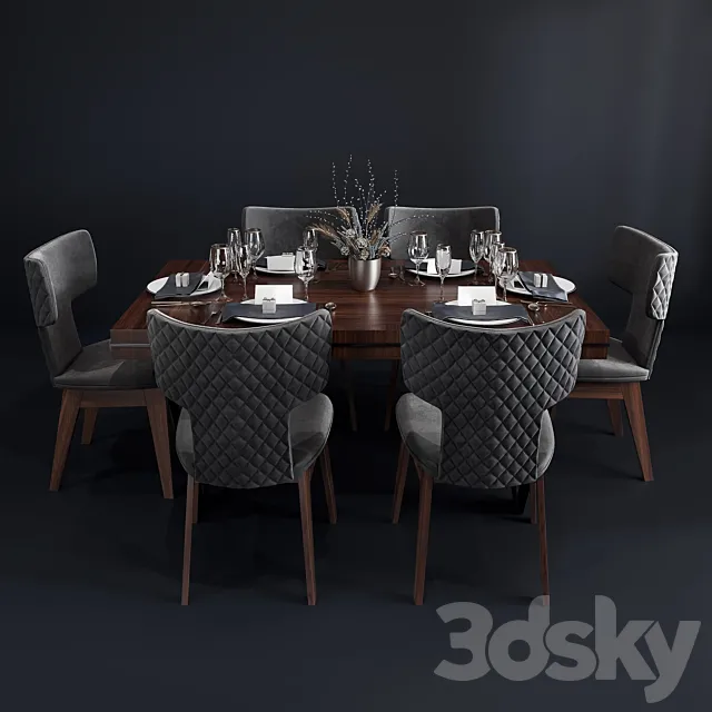 Bamax Slash dining set 3ds Max