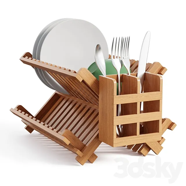 Bamboo Dish Drying Rack 3ds Max