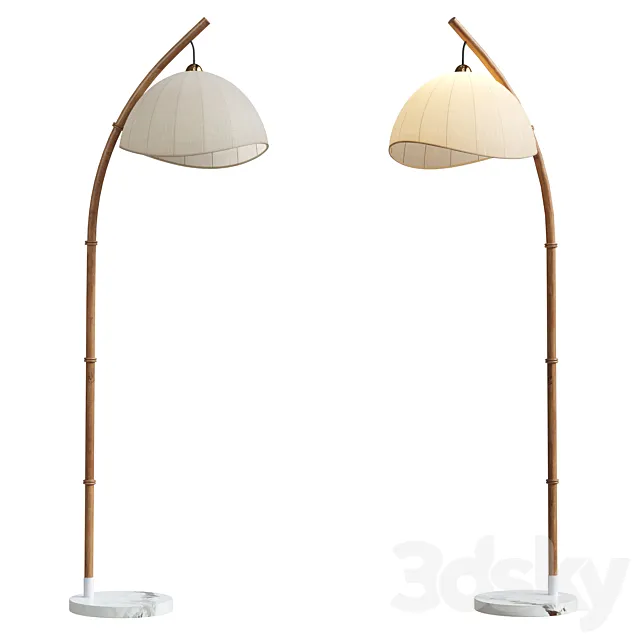 Bamboo floor lamp 3ds Max