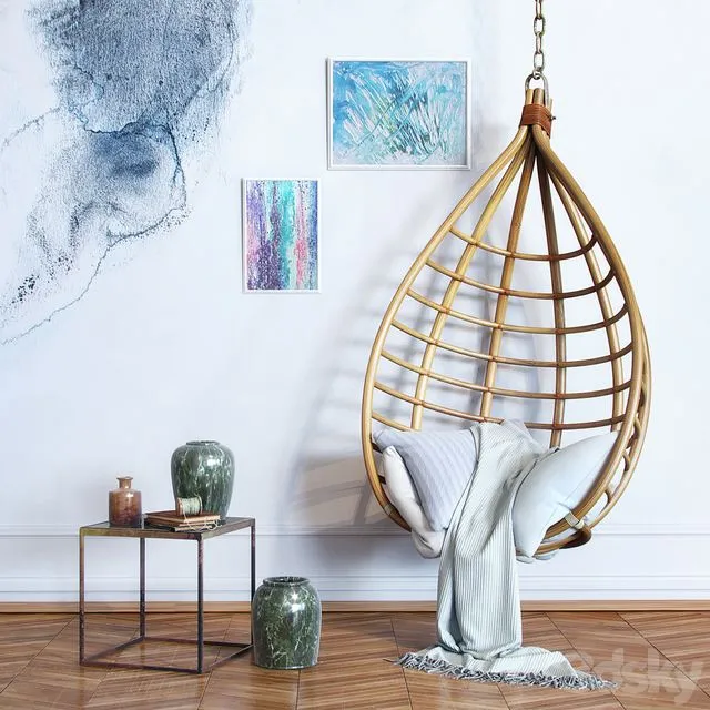 Bamboo hanging chair 3dsMax Model