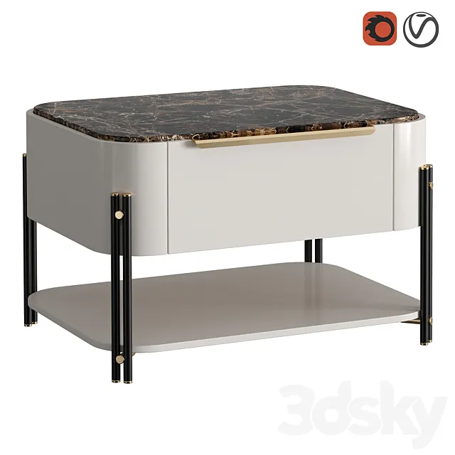 BAMBOO I bedside table 3ds Max