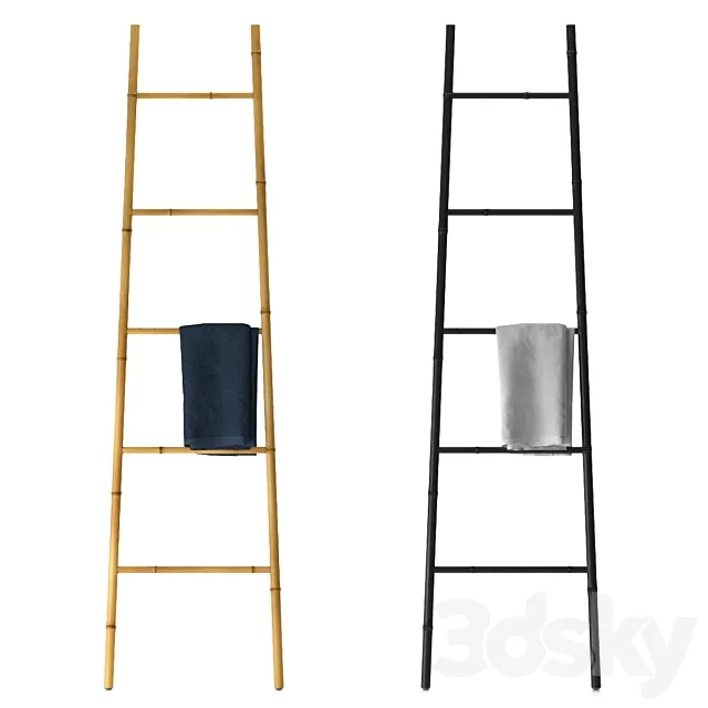 Bamboo ladder towel rail 3DS Max Model