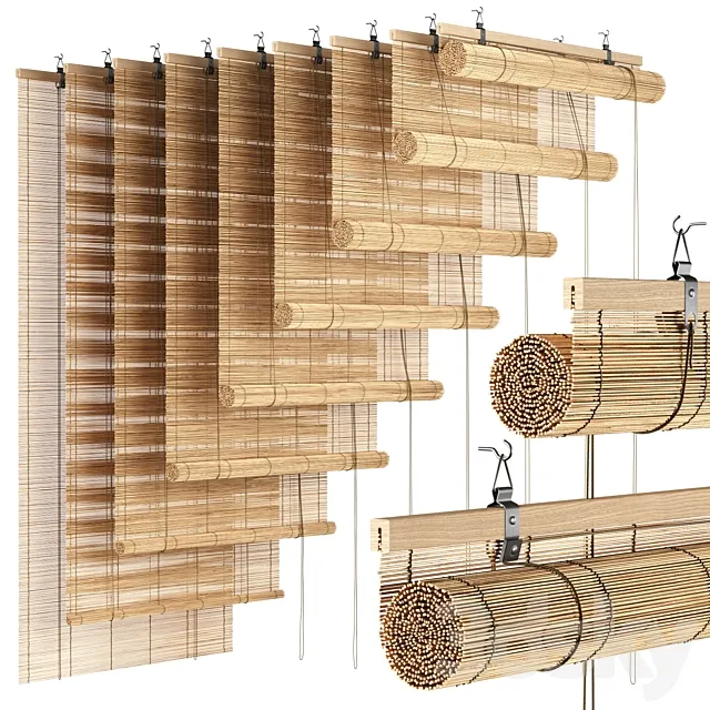 Bamboo roller blinds 2 3ds Max