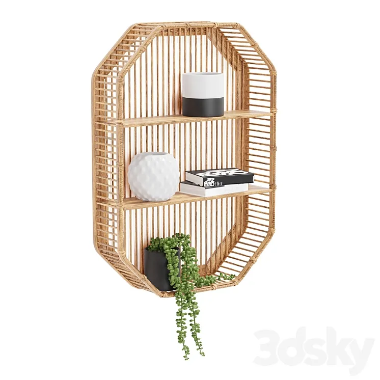 Bamboo Shelf Unit 3DS Max Model