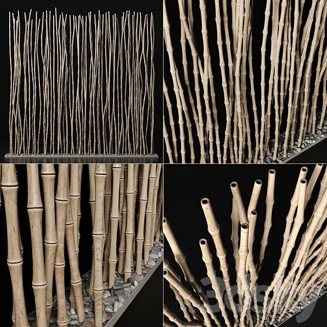 Bamboo thin branch decor n3 _ Decor from thin bamboo branches 3DS Max Model