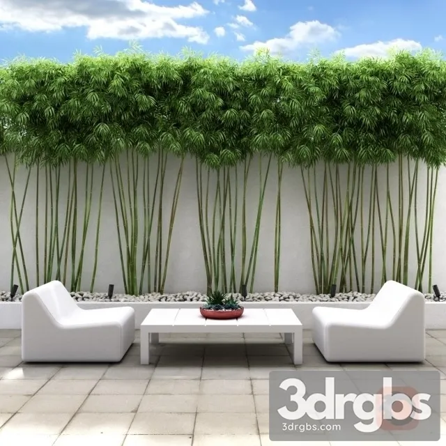 Bamboo Wall Outdoor Sofa 01 3dsmax Download