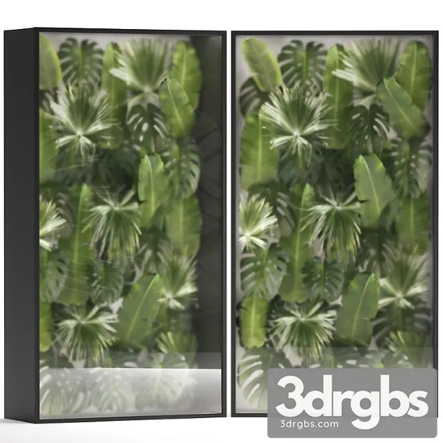 Banana Palm Branches And Fan Palm Leaves In A Niche Behind A Translucent Stack 70 3dsmax Download