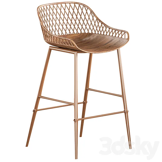 Bancos Bar Altos Modernos Giratorios 3ds Max