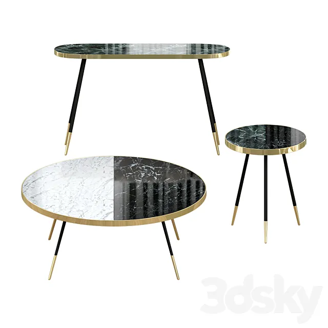 Band marble coffee table by Bethan Gray 3DS Max Model