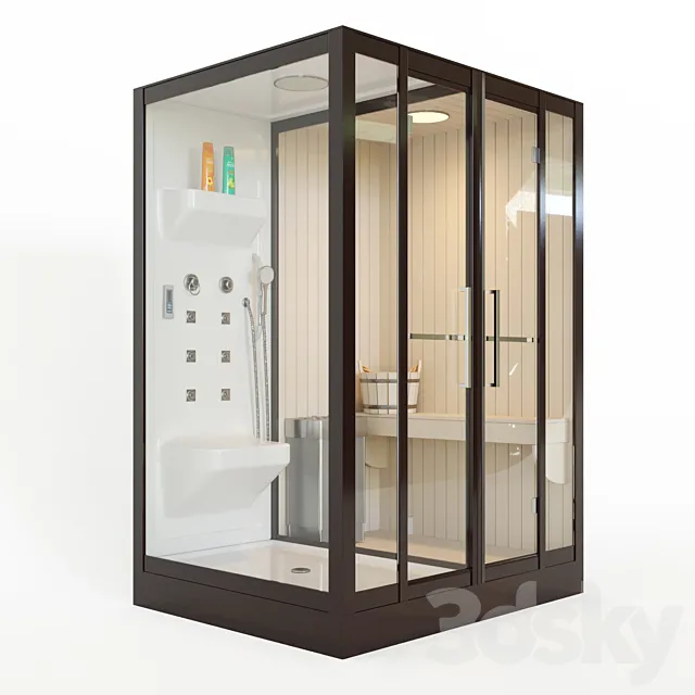 Banff S-45R shower cabin with sauna 3ds Max