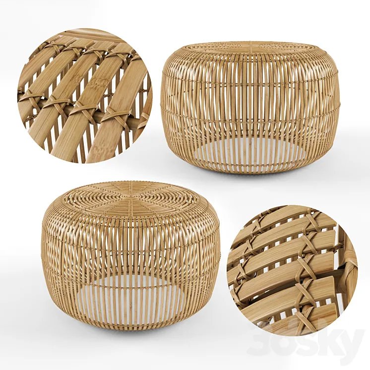 Bangor Round Bamboo Coffee Table 3DS Max