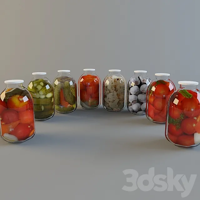 Banks with pickles 3DS Max Model