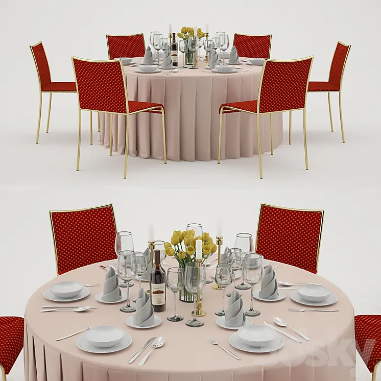 Banquet_table_6 3DS Max