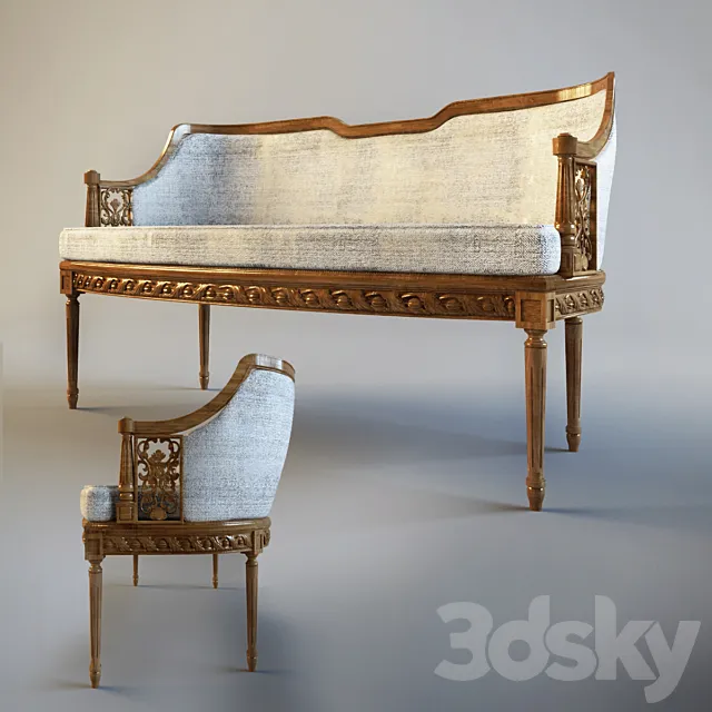 banquette PROVASI 3DS Max Model