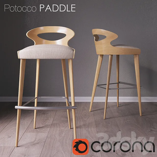 Bar chair Potocco PADDLE 3DSMax File