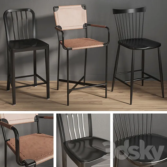 Bar Chairs 2 3DS Max Model