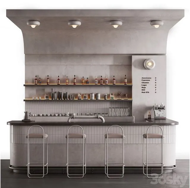 Bar counter modern style 3dsMax Model