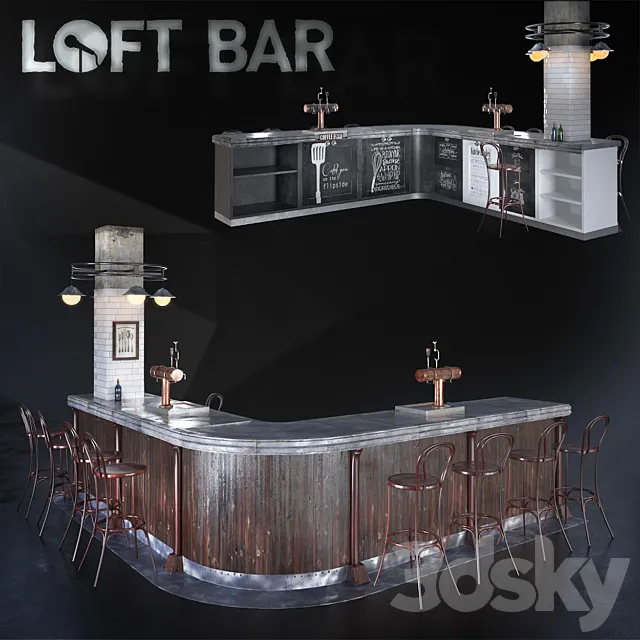 Bar Reception _ Bar Counter 3DS Max Model