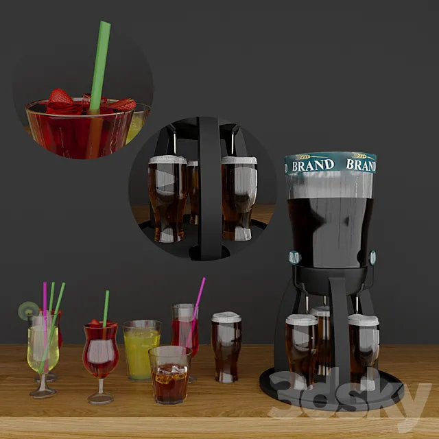 bar set 3DS Max Model