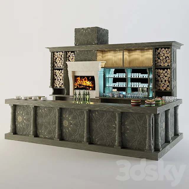 BAR SIDEBOARD 3DS Max Model