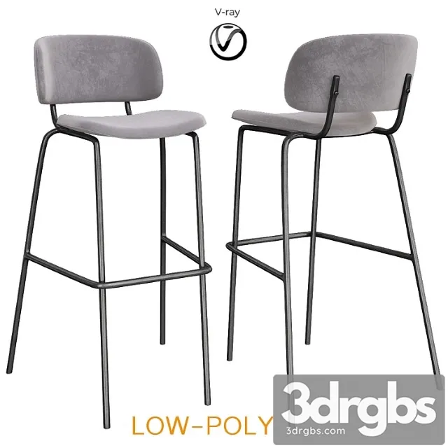 Bar stool biarritz bar gray (low poly) 2 3dsmax Download