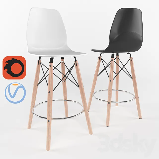 Bar stool eames 3DSMax File