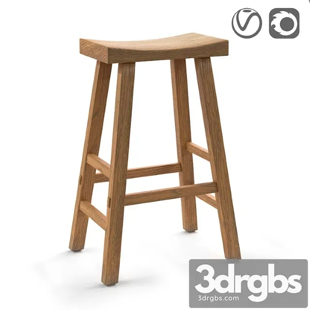 Bar stool from solid elm asayo