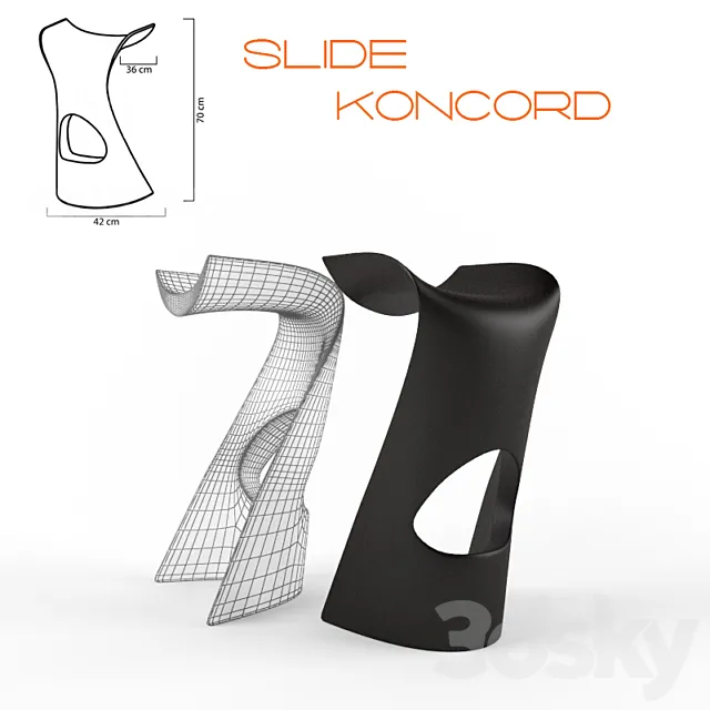 Bar Stool Koncord Slide 3DS Max Model