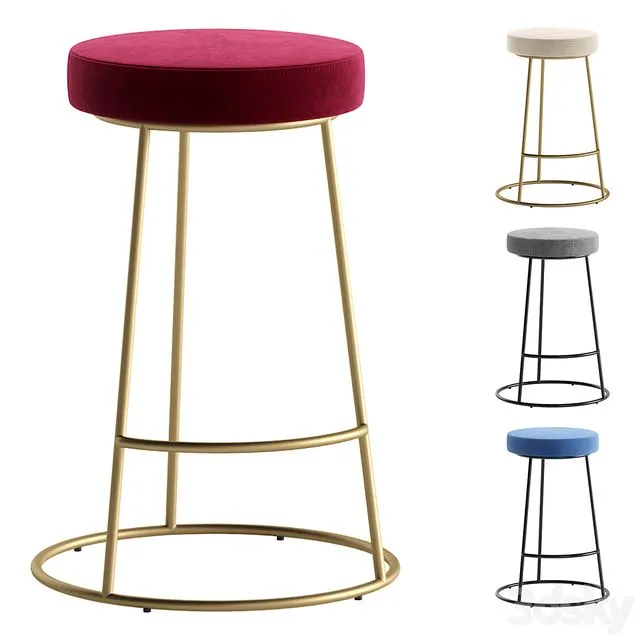 Bar Stool MACLAINE by Cazarina Interiors 4 Colors Version 3dsMax Model