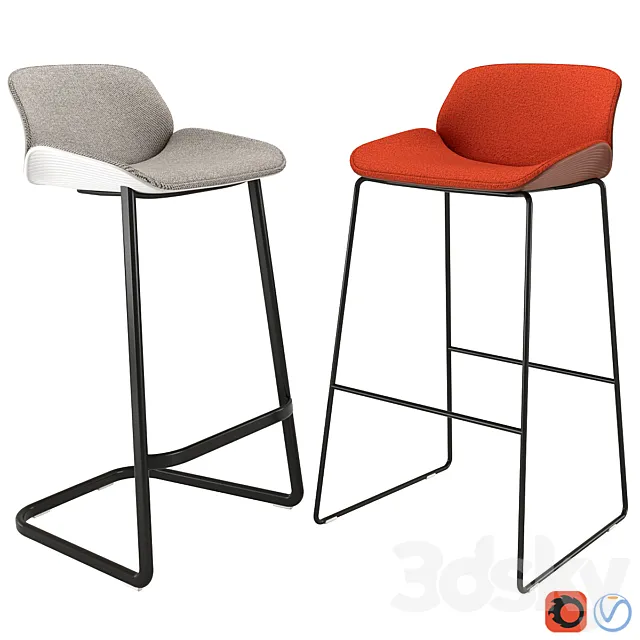 Bar Stool Nuez BQ2777 & BQ2781 by Andreu World 3DS Max Model