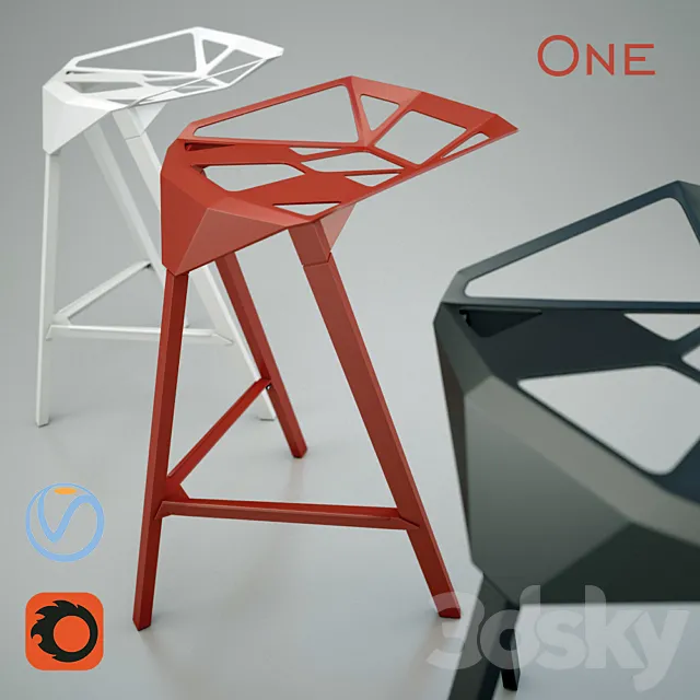 Bar Stool ONE 3DS Max Model