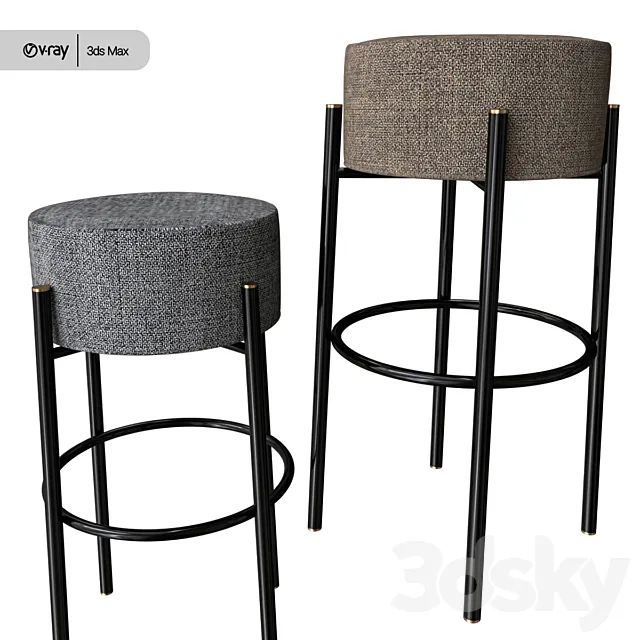 Bar stool peg 3ds Max