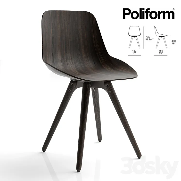 bar stool poliform HARMONY S28 3DS Max