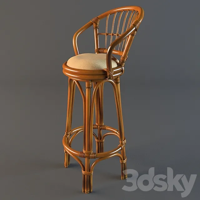 bar stool rattan 3DSMax File