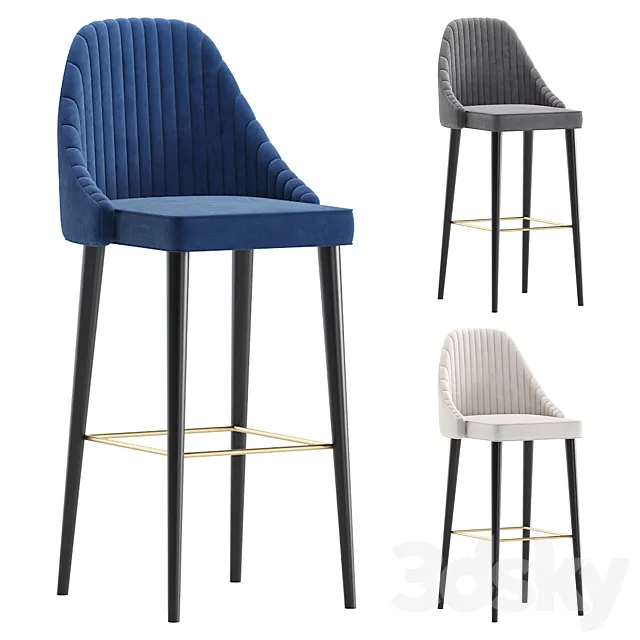 Bar Stool TENNESSEE by Cazarina Interiors 3 Colors Version_Bar Stool TENNESSEE 3ds Max