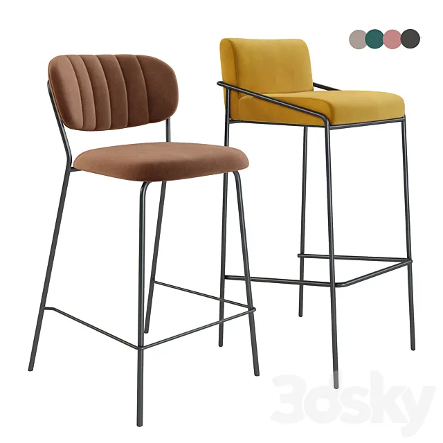 Bar stool Velvet Lev. Bar stool Carol. 3ds Max