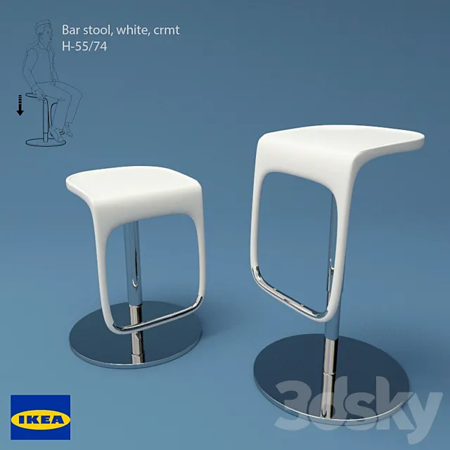 Bar stool. white. crmt 3DSMax File