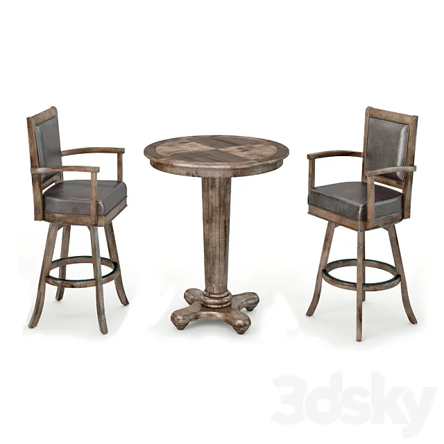 Bar table and chair 3DSMax File