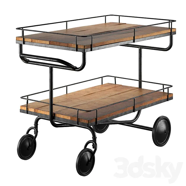 bar trolley Restoration Hardware 3DS Max Model