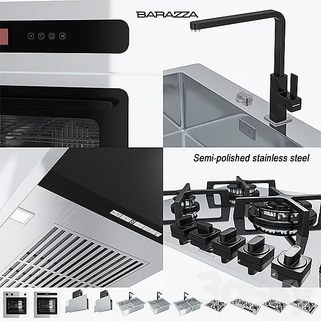 BARAZZA COLLECTIONS UNIQUE (Semi-polished stainless steel) 3DSMax File